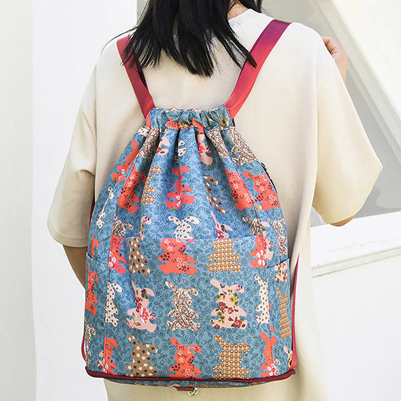 Heidi-Mode | Faltbarer Rucksack Großer Wasserdichter Rucksack Zum Zusammenfalten mit Kordelzug - Image 7