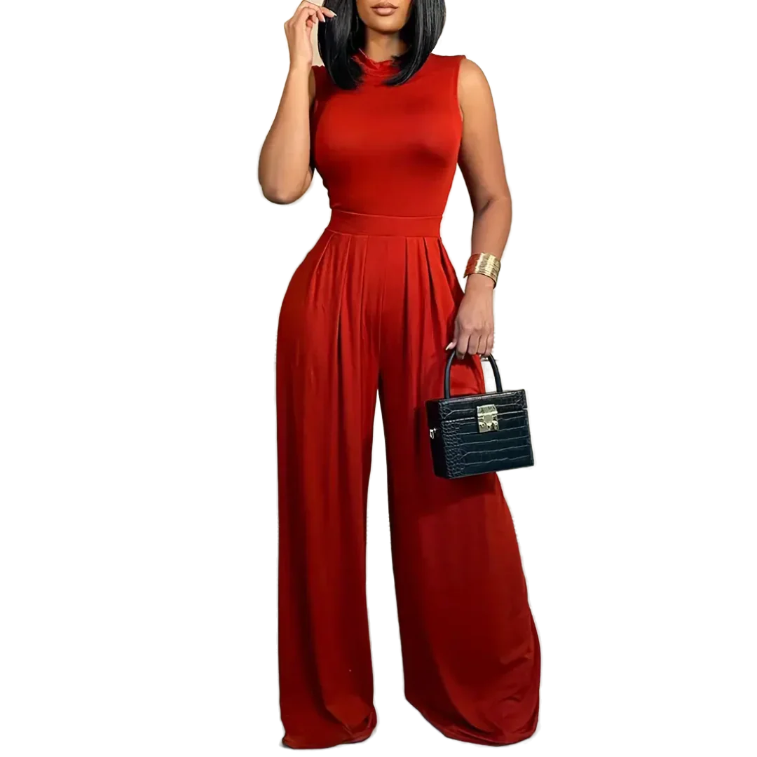 Heidi-Mode | Ärmelloser Jumpsuit - Boho - Blumendruck Weites Bein - Image 9