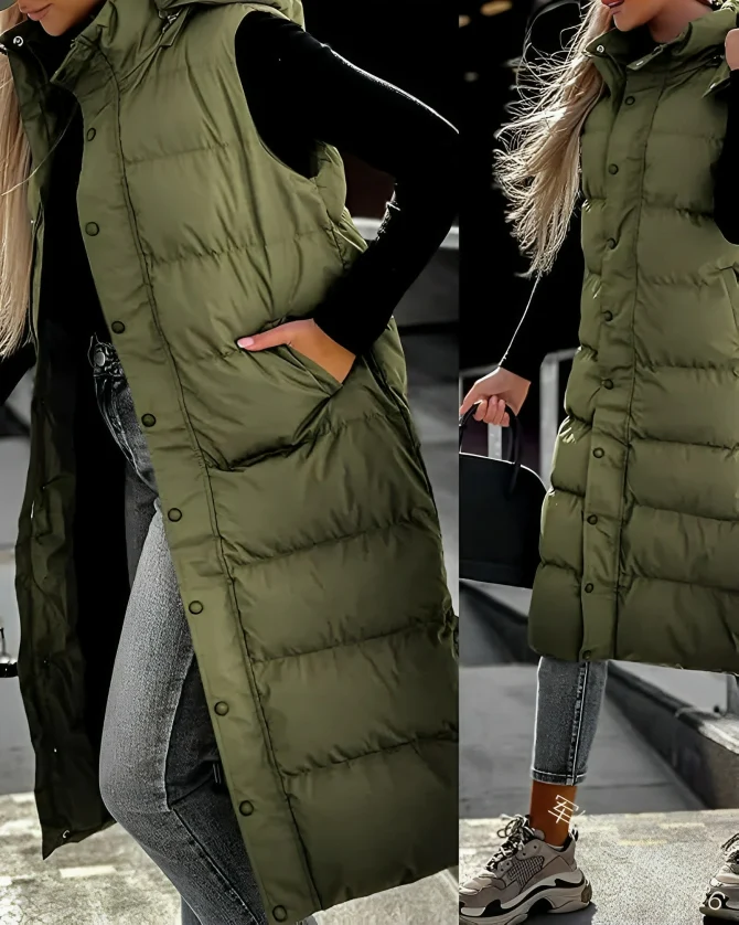 Heidi-Mode | Stylischer Ärmelloser Kapuzen Langer - Image 4