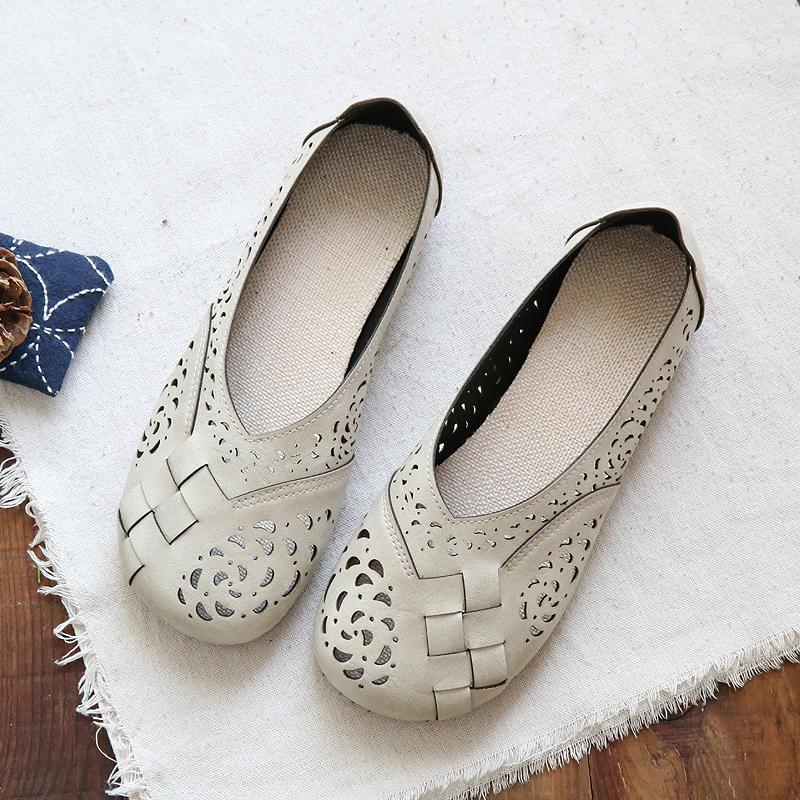Heidi-Mode | Atmungsaktive Lederflats Im Vintage-Stil - Image 3