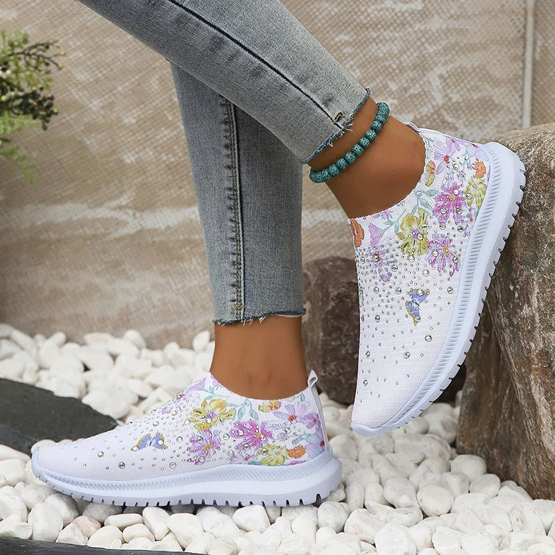 Heidi-Mode | Atmungsaktive Strick-Plattformschuhe mit Blumenmuster - Image 2
