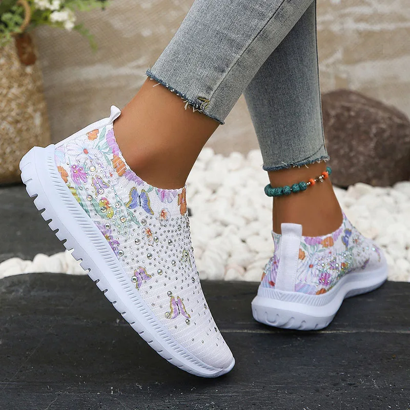 Heidi-Mode | Atmungsaktive Strick-Plattformschuhe mit Blumenmuster - Image 3
