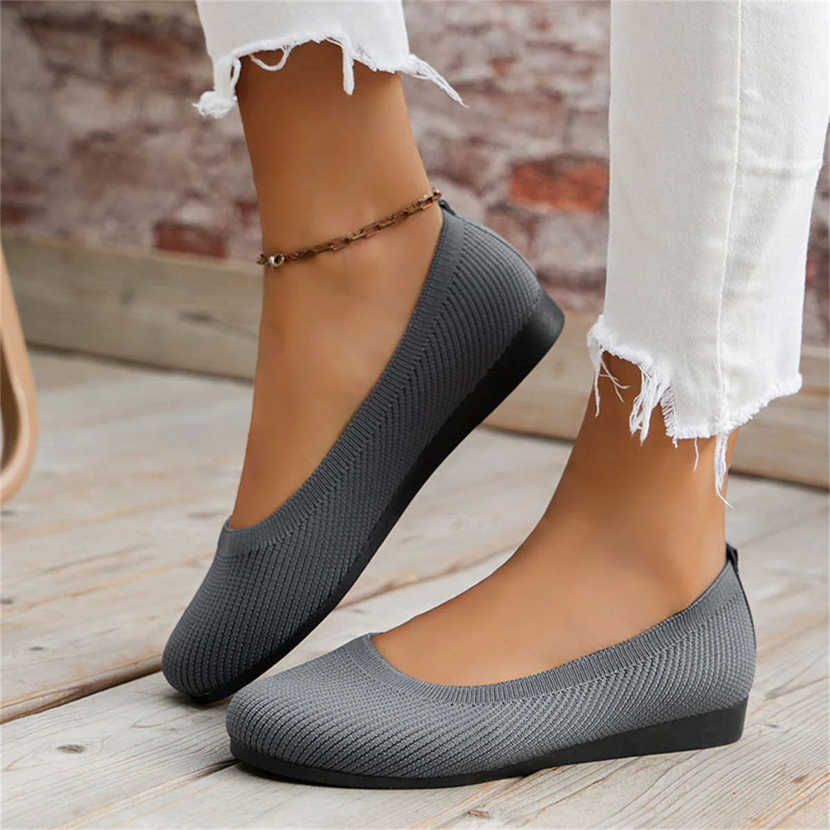 Heidi-Mode | Ballerinas Modische Orthopädische Schuhe mit Niedrigem Absatz für Frauen