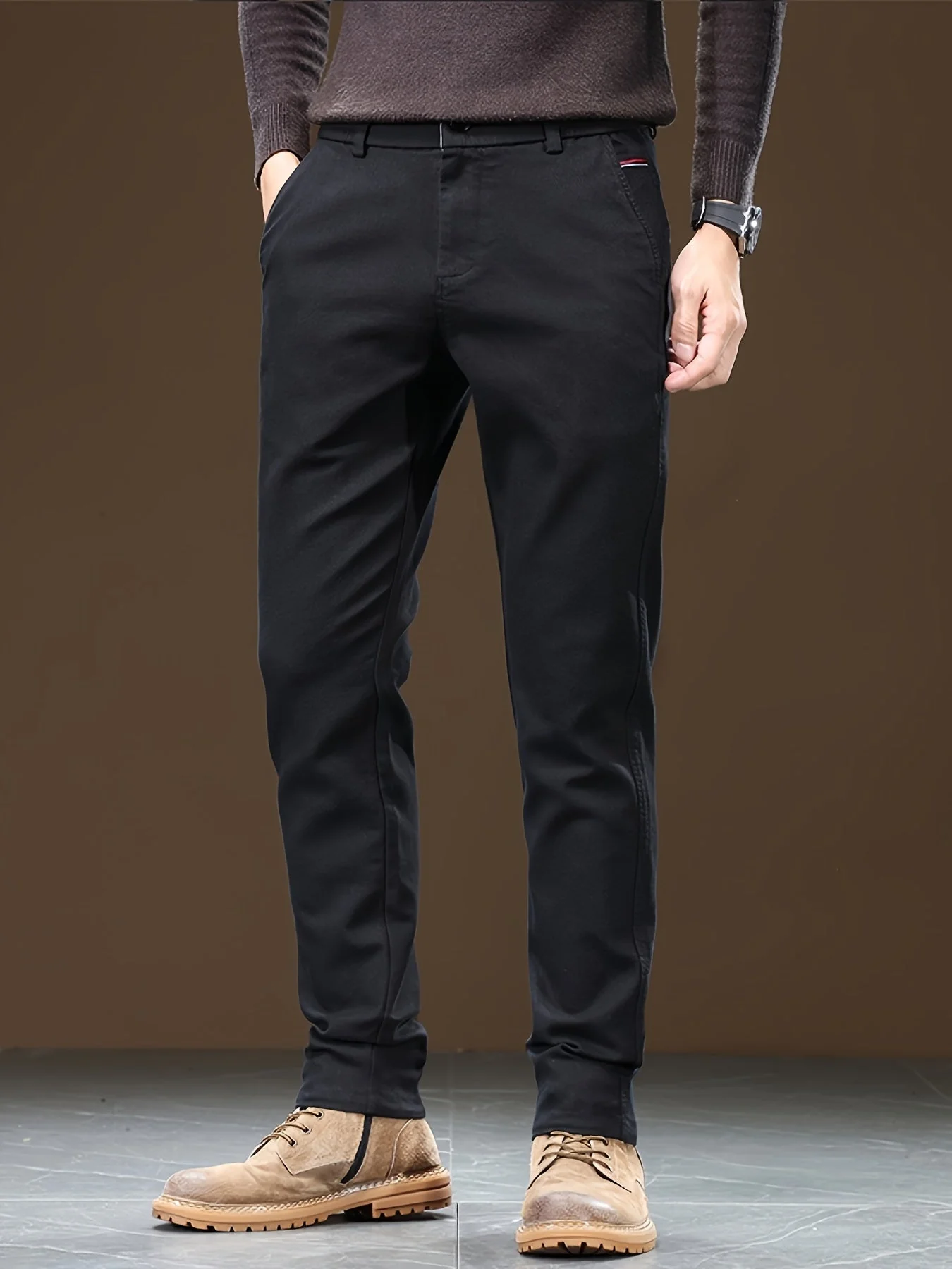 Heidi-Mode | Baumwoll Herren Chino Hose, Reguläre Passform, Dehnbarem Stoff - Image 6