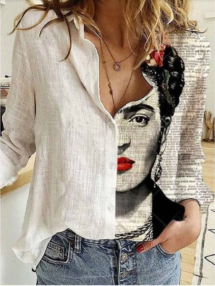 Heidi-Mode | Baumwoll Leinen Bluse mit Knopfleiste für Damen - Image 7