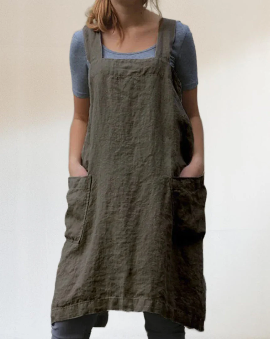 Heidi-Mode | Baumwoll-Leinen Schürzenkleid mit Taschen - Image 4