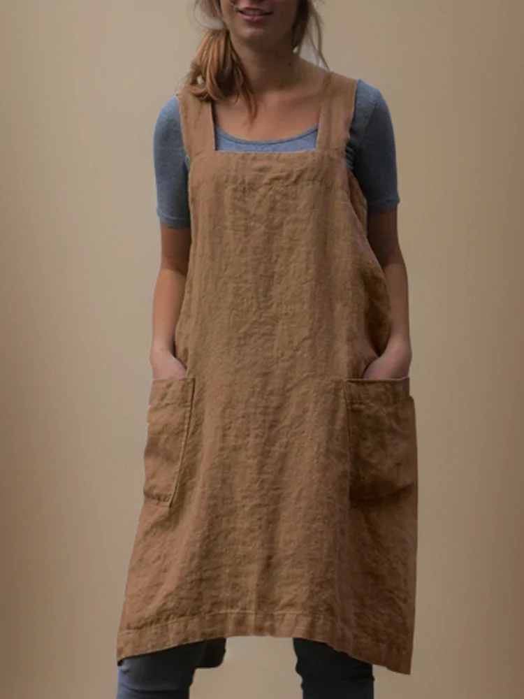 Heidi-Mode | Baumwoll-Leinen Schürzenkleid mit Taschen - Image 6