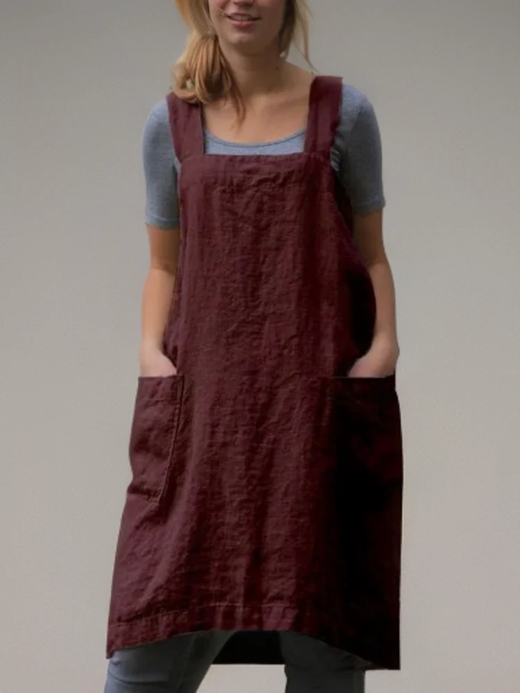Heidi-Mode | Baumwoll-Leinen Schürzenkleid mit Taschen - Image 7