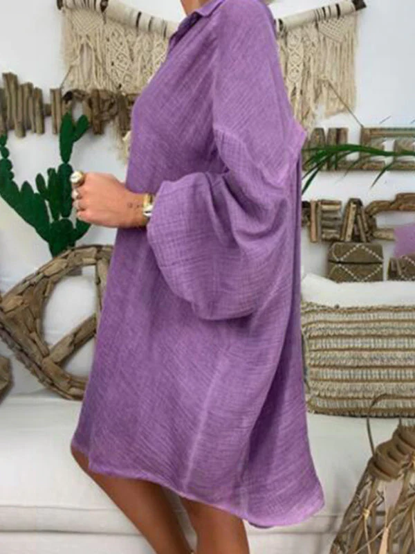 Heidi-Mode | Baumwoll-Leinen-Shirt Plus Size Damen Knopf Locker Langarm Freizeitshirt Damen Oberteile - Image 6
