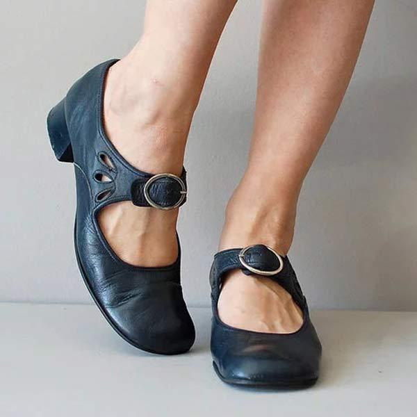 Heidi-Mode | Keil Leder Orthopädische Schnallensandalen - Image 9