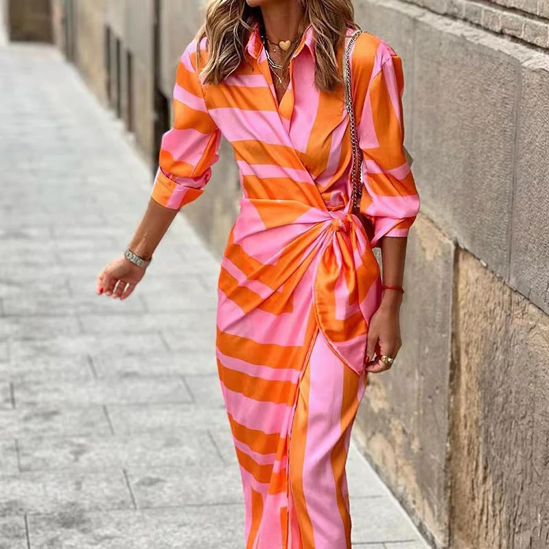 Heidi-Mode | Bedrucktes Elegantes Kleid mit Halben Ärmeln - Image 3
