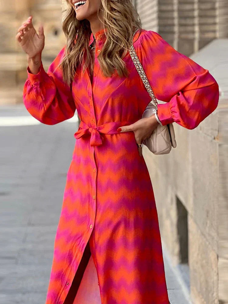 Heidi-Mode | Bedrucktes Elegantes Kleid mit Halben Ärmeln - Image 4