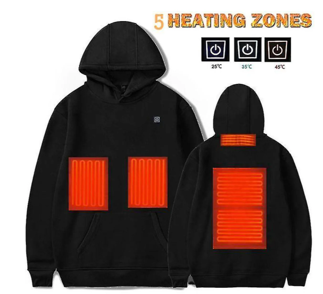 Heidi-Mode | Hoodies, Usb Elektrische Heizung Leichte Kapuzen-Sweatshirts Jacke - Image 2