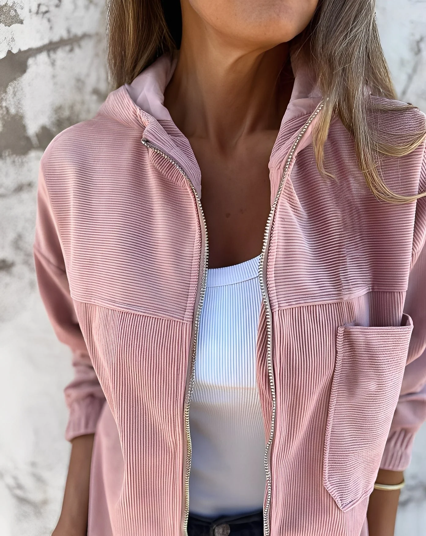 Heidi-Mode | Bequeme Damen-Cordjacke mit Kapuze - Image 2