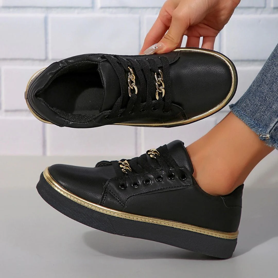 Heidi-Mode | Bequeme Damen Sneaker mit Goldakzenten und Weicher Einlegesohle für Sommer - Image 2