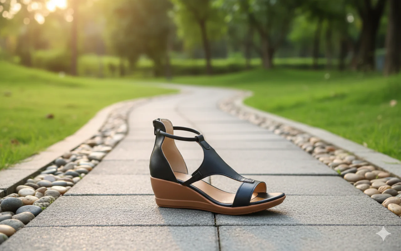 Heidi-Mode | Bequeme Orthopädische Keilsandalen für Damen Lässige Keilsandalen Aus Leder mit Fußgewölbeunterstützung - Image 5