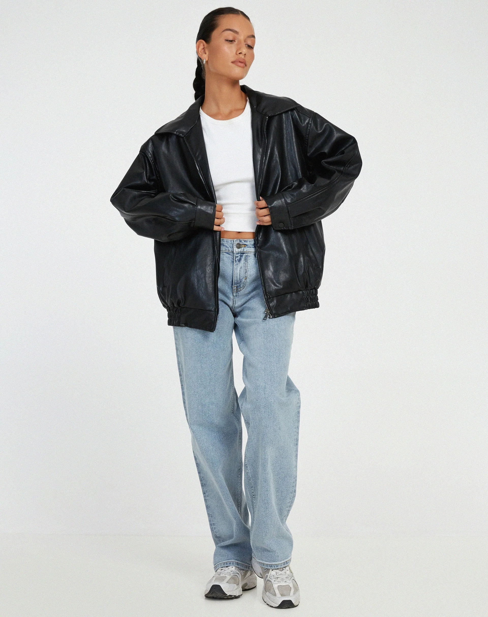 Heidi-Mode | Übergröße PU-Lederjacke Damen Modischer Look, Hochwertiges Kunstleder - Image 9