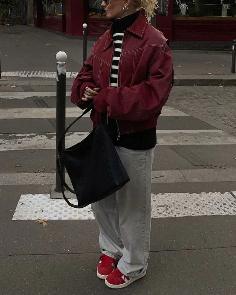 Heidi-Mode | Übergroße Genähte Lederjacke - Image 5