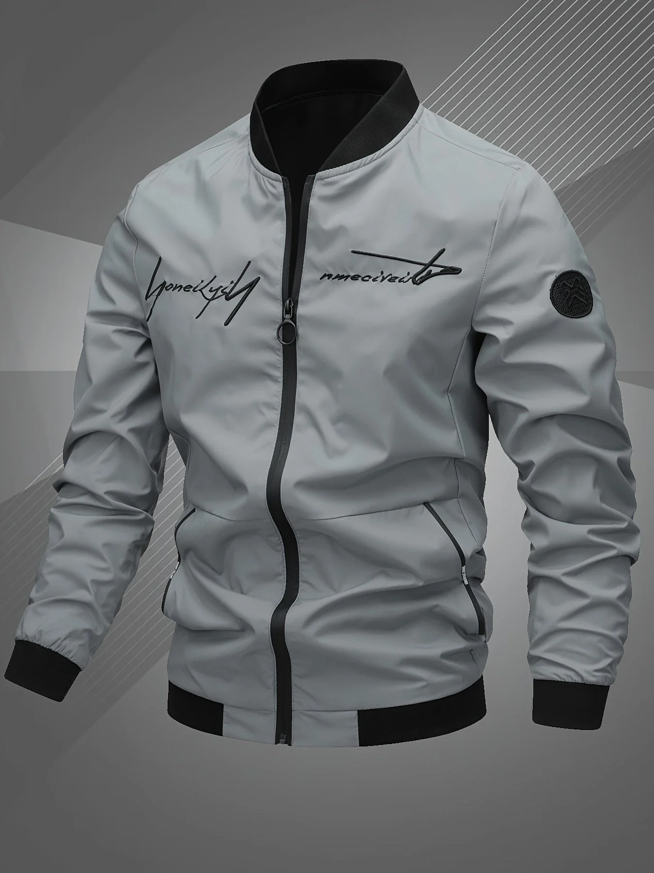 Heidi-Mode | Buchstaben gestickte Bomberjacke für Herren - Image 8
