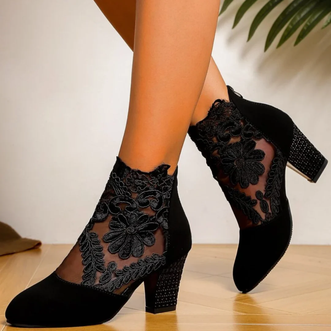 Heidi-Mode | Bestickte High-Heel-Stiefel - Trendy Footwear - Image 2