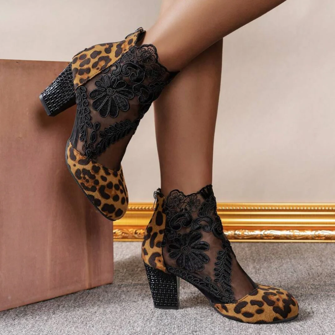 Heidi-Mode | Bestickte High-Heel-Stiefel - Trendy Footwear - Image 5