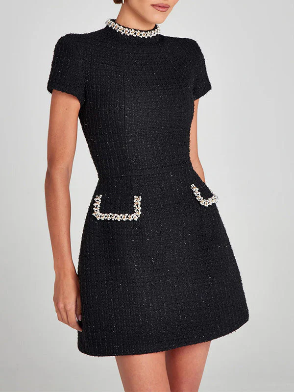 Heidi-Mode | Besticktes Tweed Minikleid für Frauen - Image 4