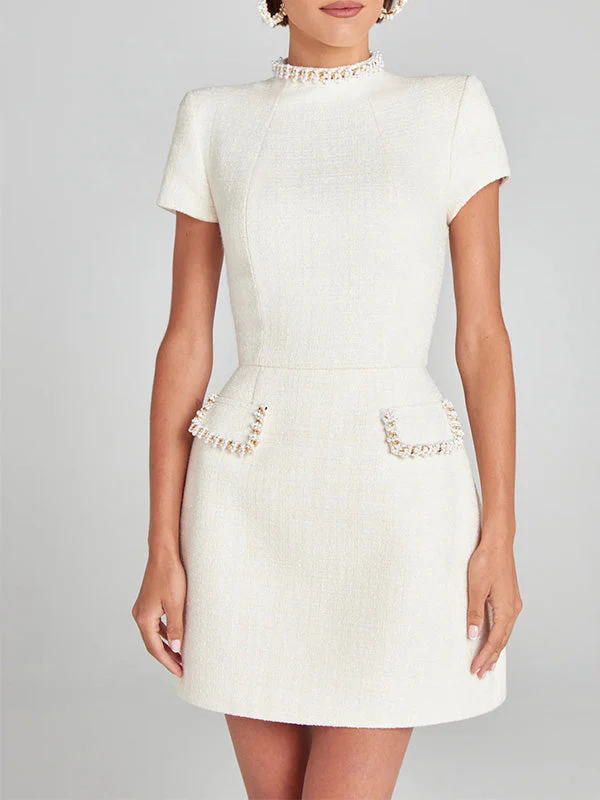 Heidi-Mode | Besticktes Tweed Minikleid für Frauen - Image 5