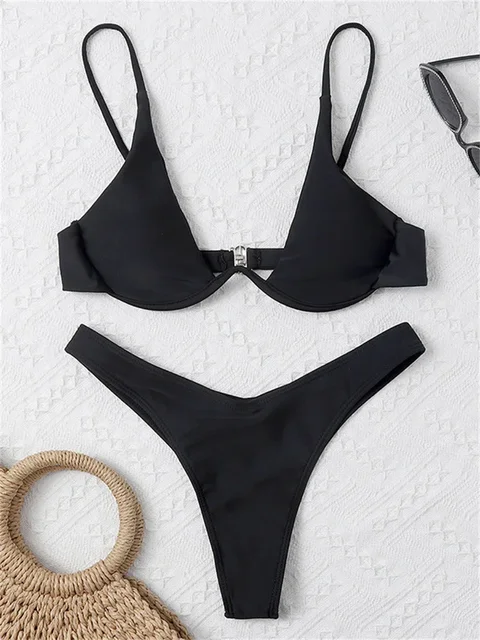 Heidi-Mode | Bügel-Bikini-Set Push-Up-Bh und Tanga-Bademode für Damen