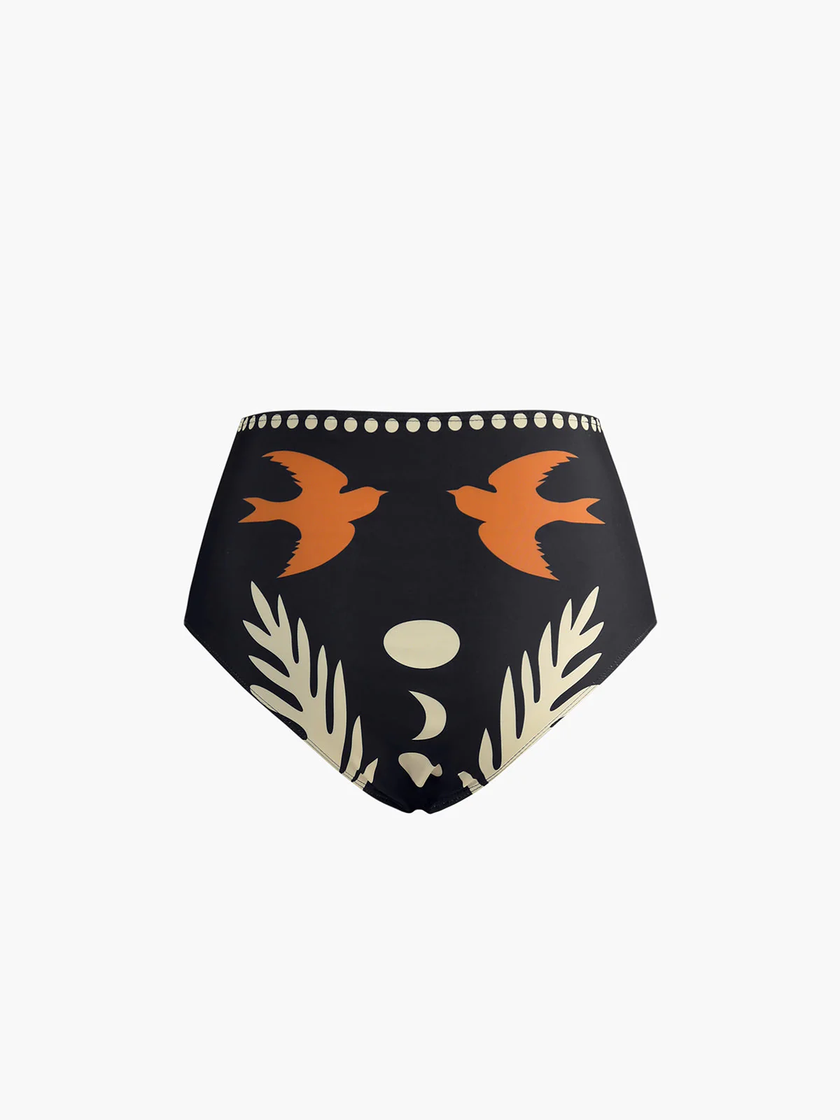 Heidi-Mode | Bikini Satz Asymmetrischer Hals Hoch Geschnitten Vogelprint Bademode - Image 4