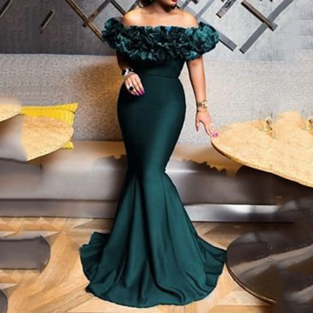 Heidi-Mode | Blatt Rüsche Ein Schulter Figurbetont Mini Zug Kleid - Image 5