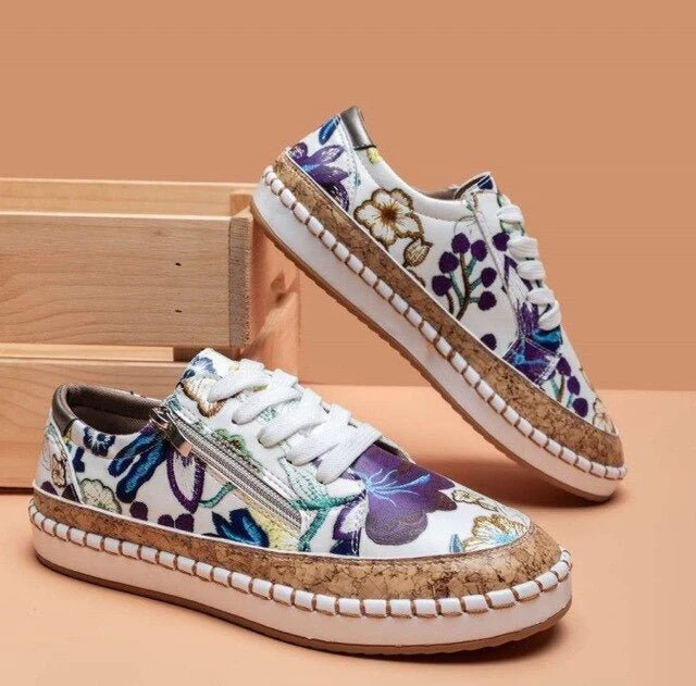 Heidi-Mode | Floral Orthopädische Reißverschluss Sneaker - Image 5