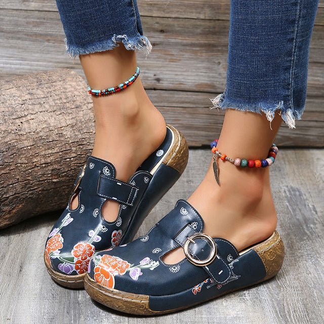 Heidi-Mode | Blumen Slipper mit Schnalle - Image 3