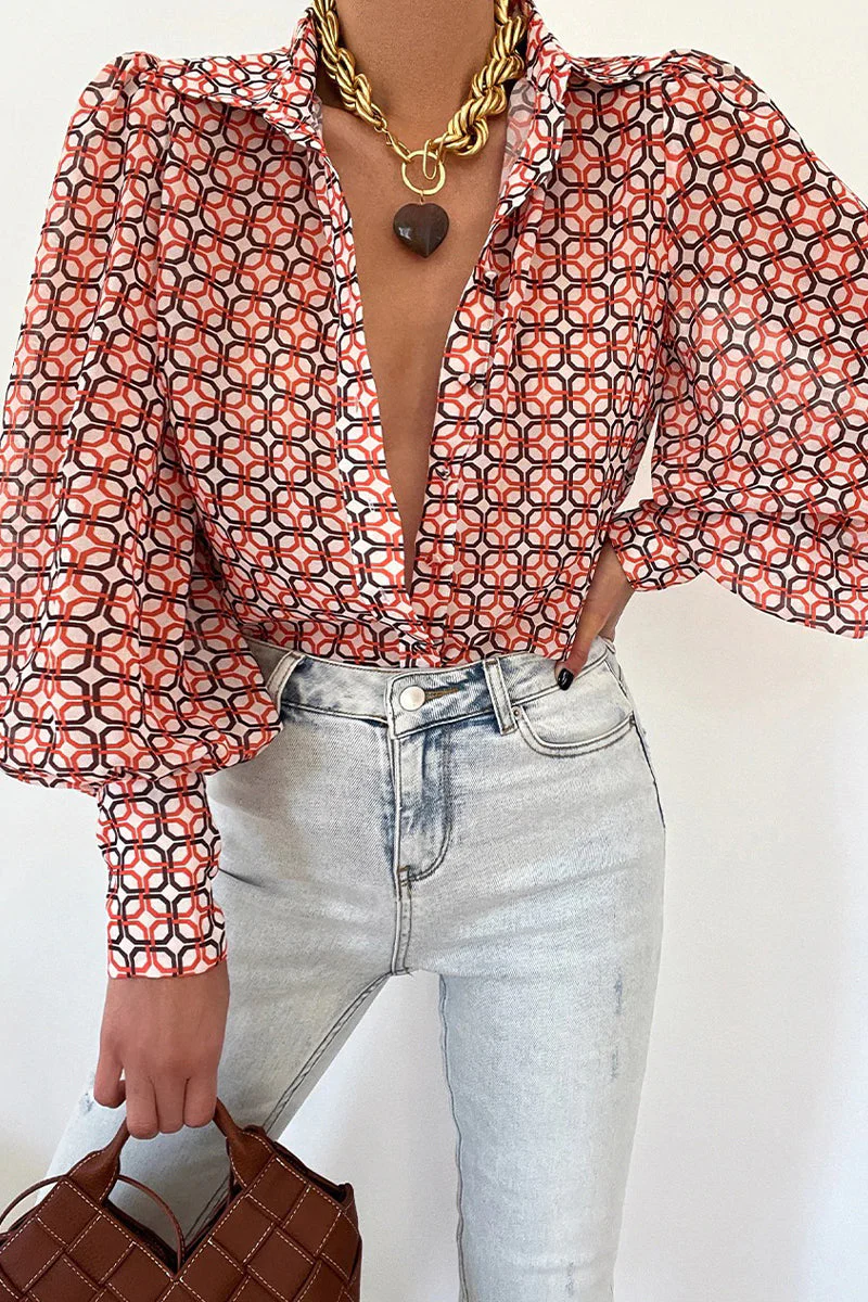 Heidi-Mode | Blumenbluse mit Puffärmeln für Damen - Image 13