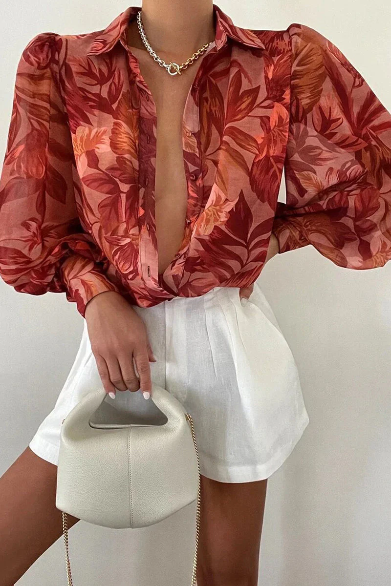 Heidi-Mode | Blumenbluse mit Puffärmeln für Damen - Image 8