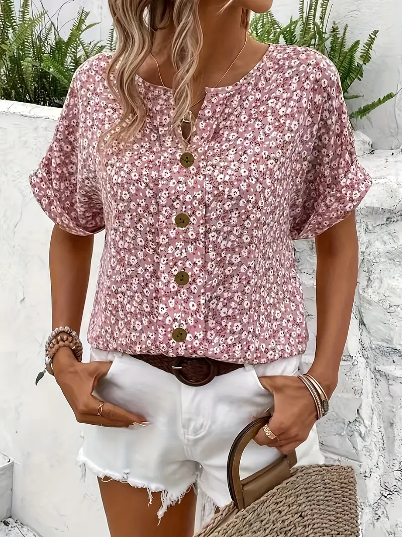 Heidi-Mode | Florale Knopf-Bluse - Image 3