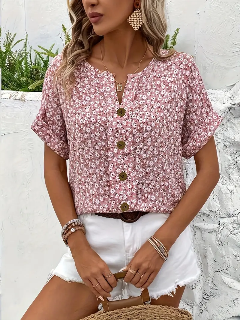 Heidi-Mode | Florale Knopf-Bluse - Image 4