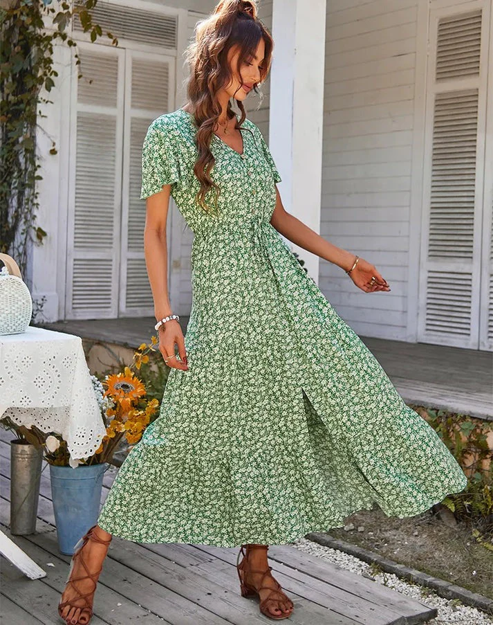 Heidi-Mode | Blumenkleid mit Rüschenärmeln