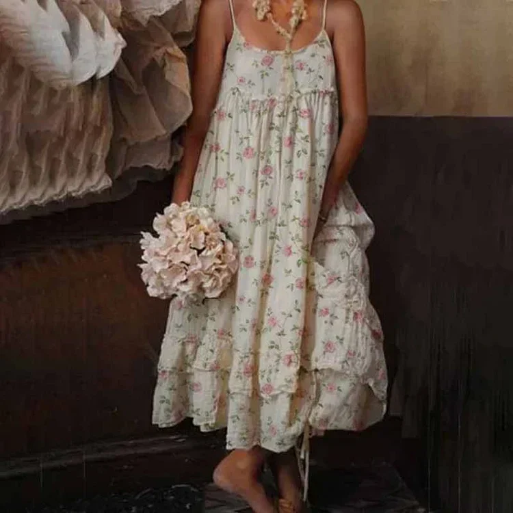 Heidi-Mode | Blumiges Leinenkleid
