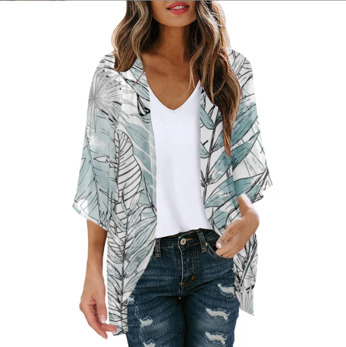 Heidi-Mode | Bluse Fake Zweiteiler Blumenmuster - Image 5
