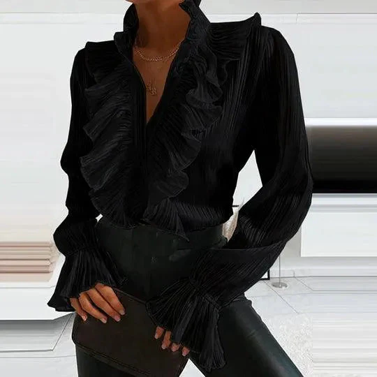 Heidi-Mode | Bluse mit Rüschen und Langen Ärmeln. - Image 4