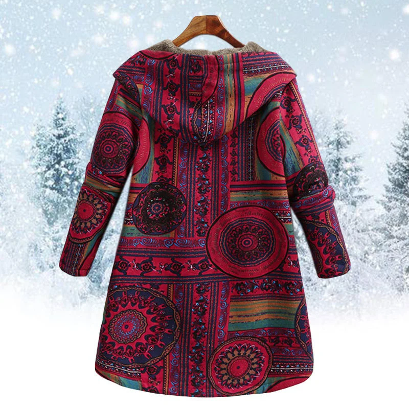 Heidi-Mode | Bohemian Wintermantel mit Blumenmuster