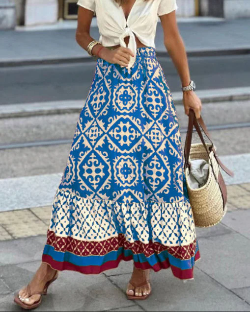 Heidi-Mode | Boho Lange Rock mit Print - Image 8