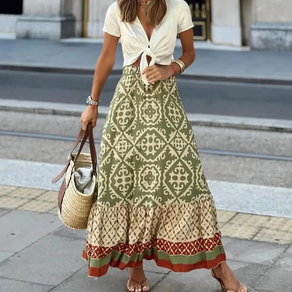 Heidi-Mode | Boho Print Maxi Rock für Damen - Image 3