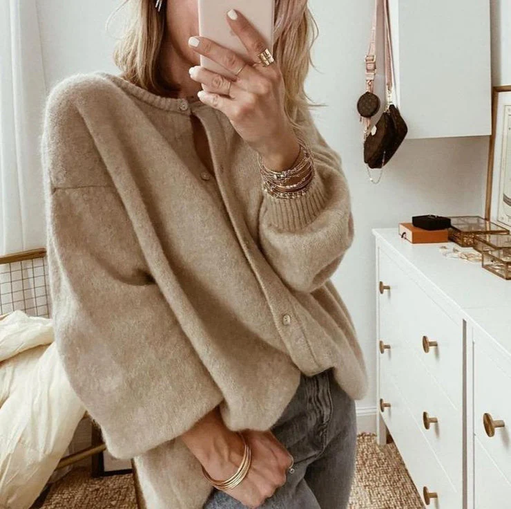 Heidi-Mode | Braune Damenstrickjacke