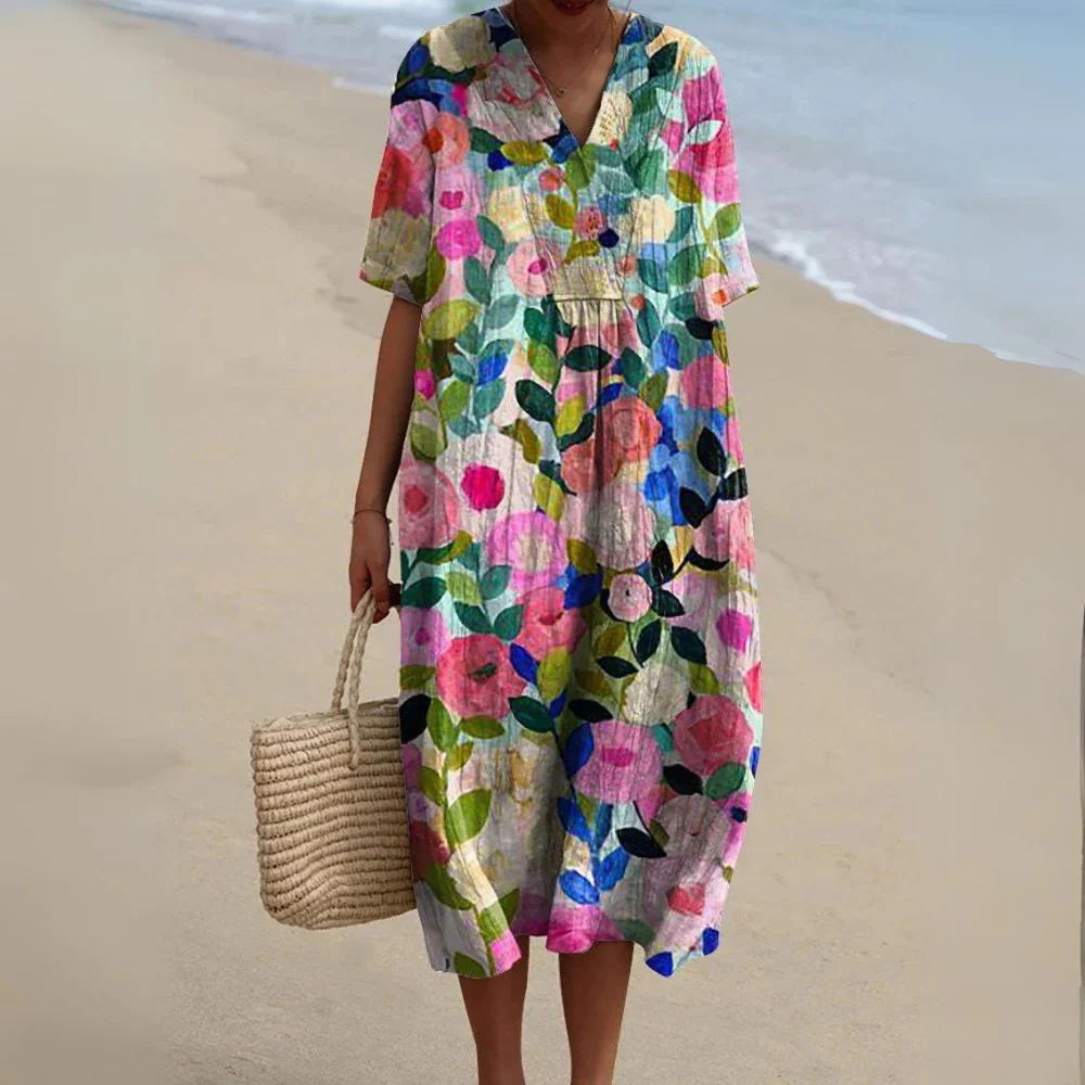 Heidi-Mode | Buntes Baumwoll-Sommerkleid
