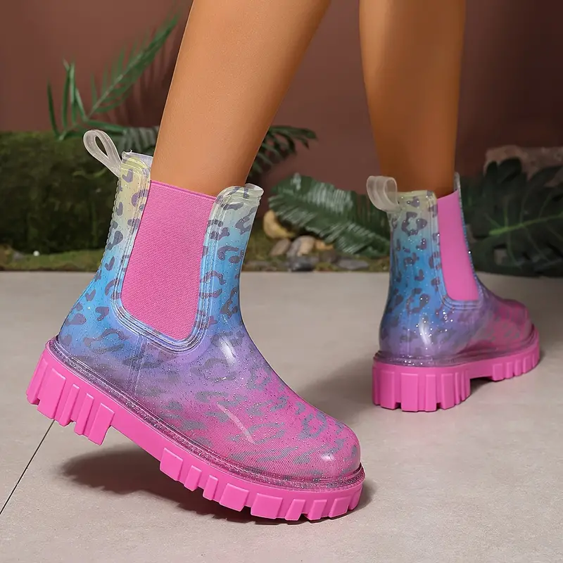 Heidi-Mode | Gefärbte Pvc Regenstiefel - Wasserdicht mit Dicker Sohle für Damen - Image 2
