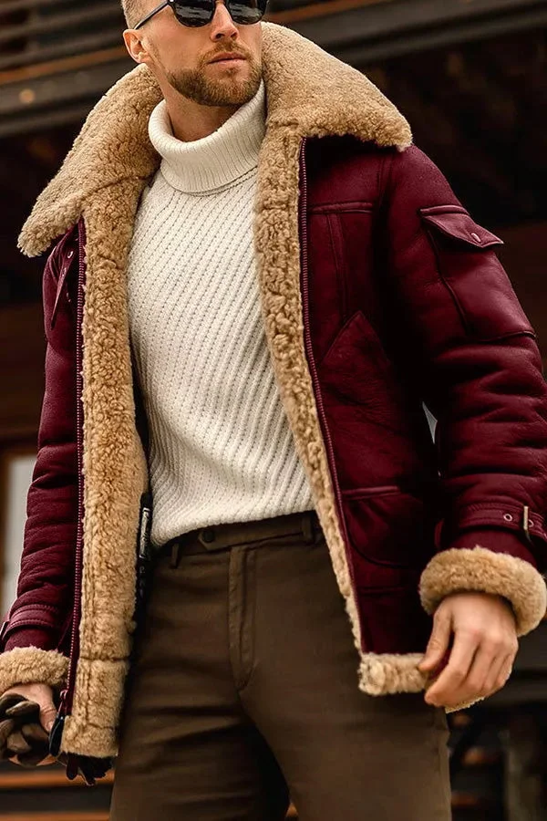 Heidi-Mode | Camel Stilvolle Fliegende Lederjacke für Männer - Image 3