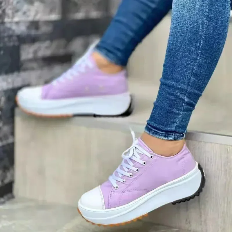 Heidi-Mode | Canvas Sneakers Lässige Schnürschuhe - Image 11