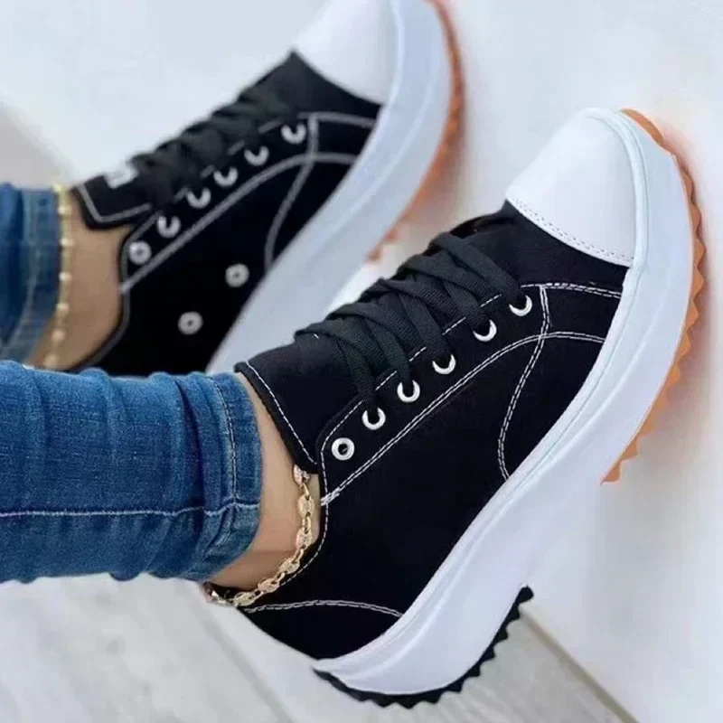 Heidi-Mode | Canvas Sneakers Lässige Schnürschuhe - Image 3