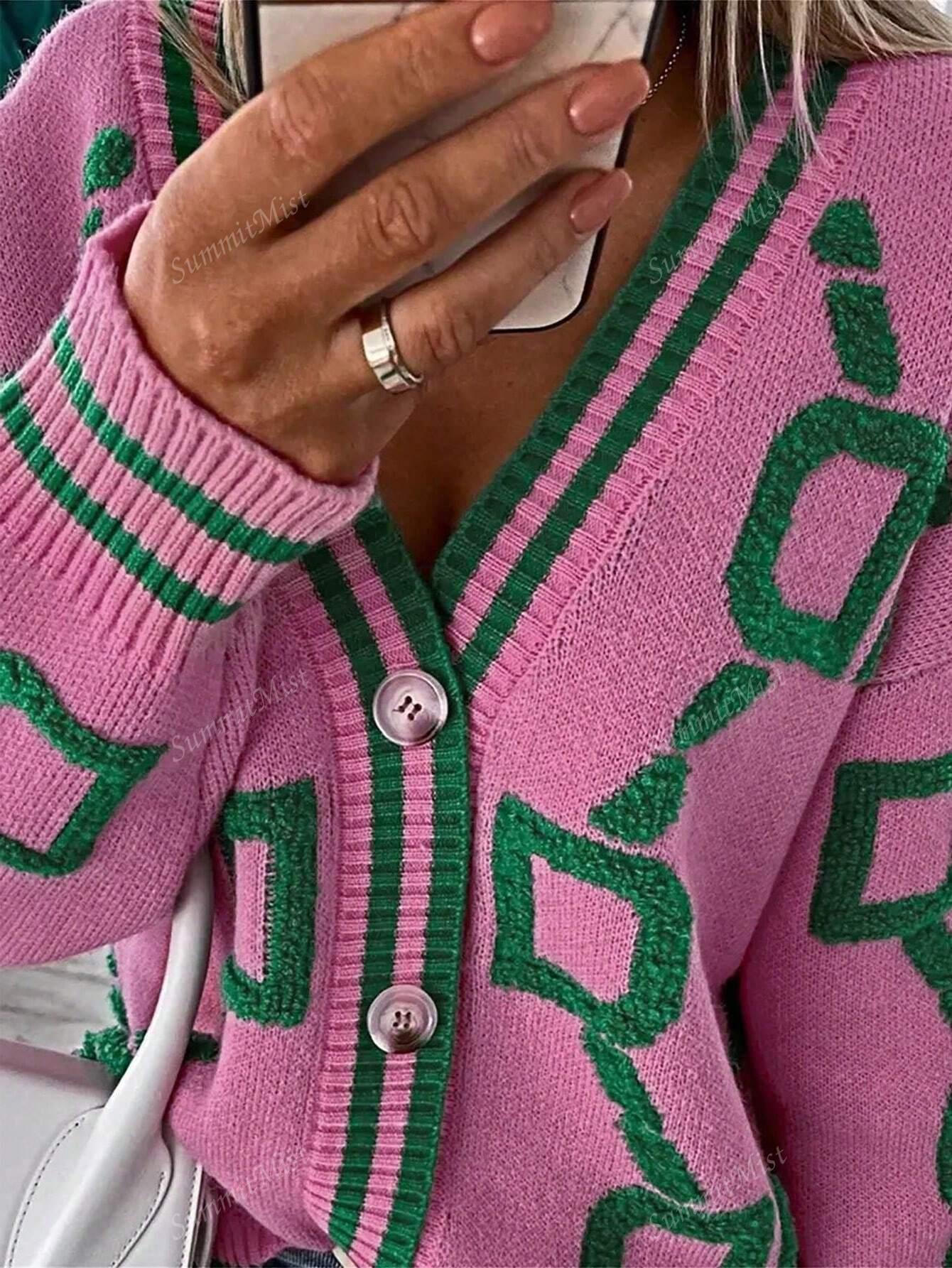 Heidi-Mode | Strickjacke mit Grafischen Drucken für Damen - Image 2